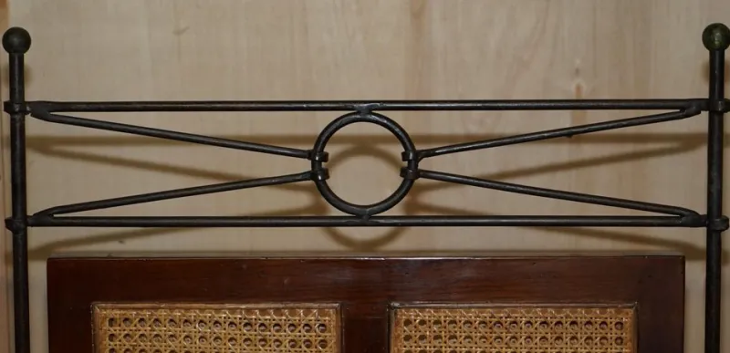 Pamono Vintage Wrought Iron, Bergere & Hardwood Triple Panel Room Divider> Room Dividers & Screens