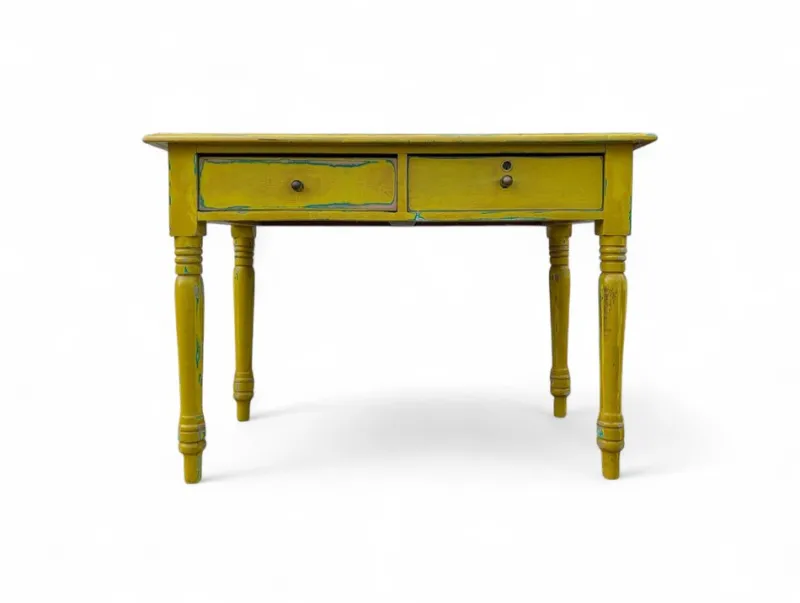 Pamono Vintage Yellow Wooden Table, 1940s> Worktables & Workbenches
