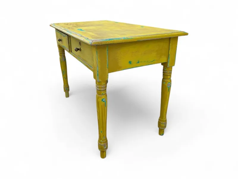 Pamono Vintage Yellow Wooden Table, 1940s> Worktables & Workbenches