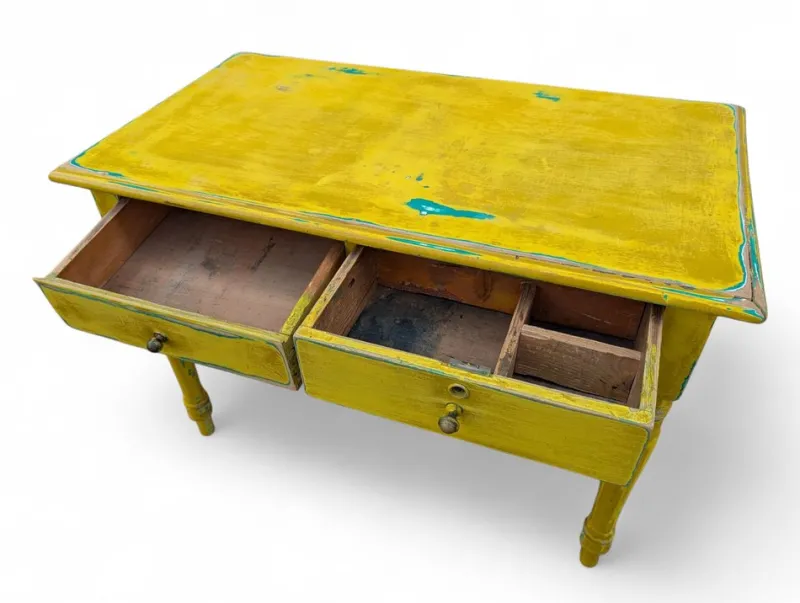 Pamono Vintage Yellow Wooden Table, 1940s> Worktables & Workbenches