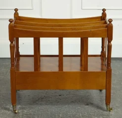 Pamono Vintage Yew Wood Canterbury Newspaper Rack><noscript><img width=