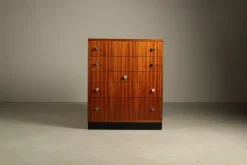 New Pamono Vintage Zebrano Chest of Drawers by Alfred Hendrickx for Belform, 1960s