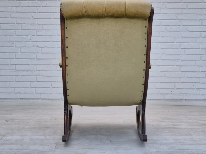 Pamono Vinttage Scandinavian Rocking Chair in Velour, 1950s> Rocking Chairs