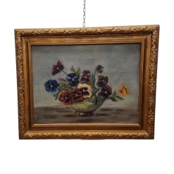 Online Pamono Violets, 1950s-1960s, Oil on Canvas, Framed