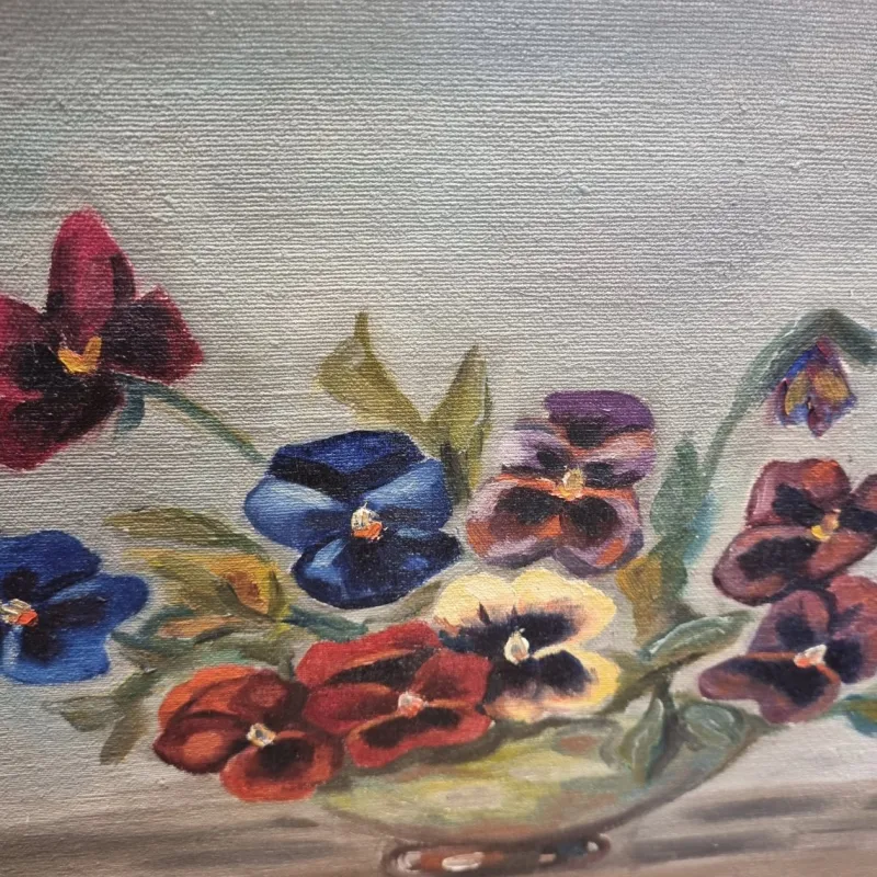 Online Pamono Violets, 1950s-1960s, Oil on Canvas, Framed