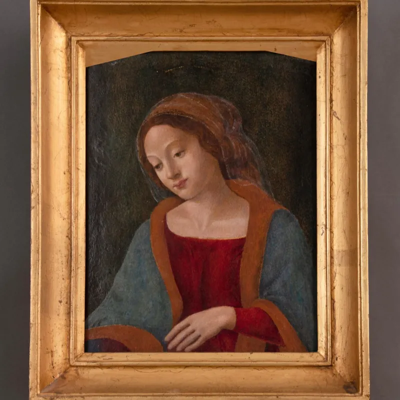 Pamono Virgin Mary, Florence, 1480s, Oil Painting on Wooden Board> Old Masters
