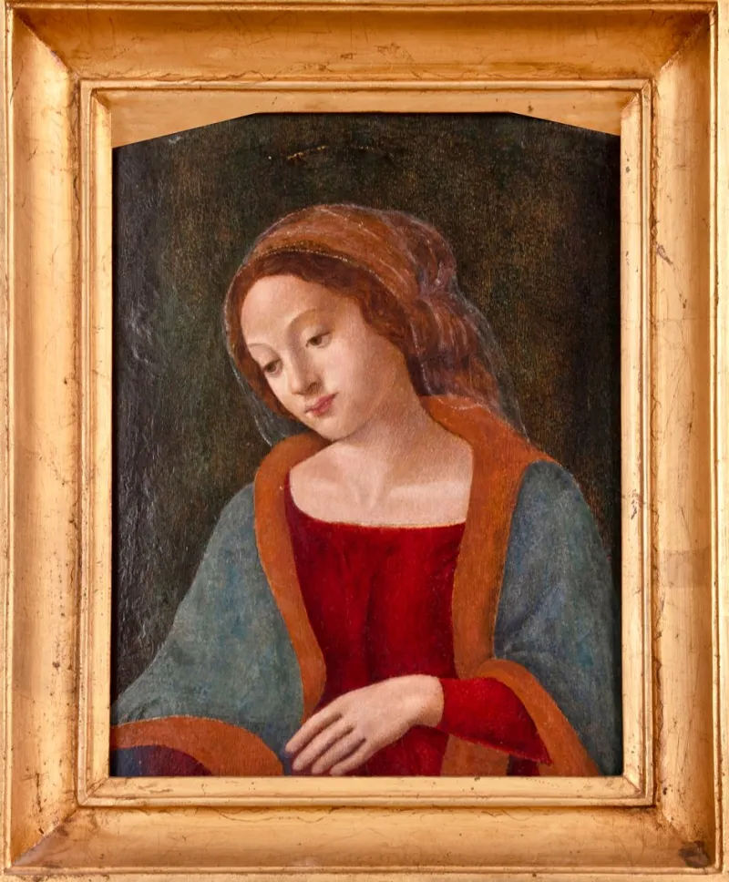 Pamono Virgin Mary, Florence, 1480s, Oil Painting on Wooden Board> Old Masters