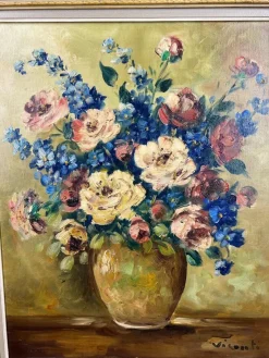 New Pamono Visconti, Floral Still Life, Oil Painting, 1800s