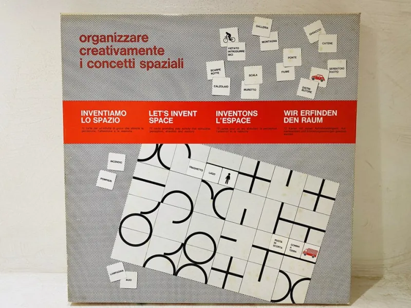 Pamono Visual Game Montessori Let’s Invent the Space by Bruno Munari for Danese Milano, Italy 1975> Mid-Century