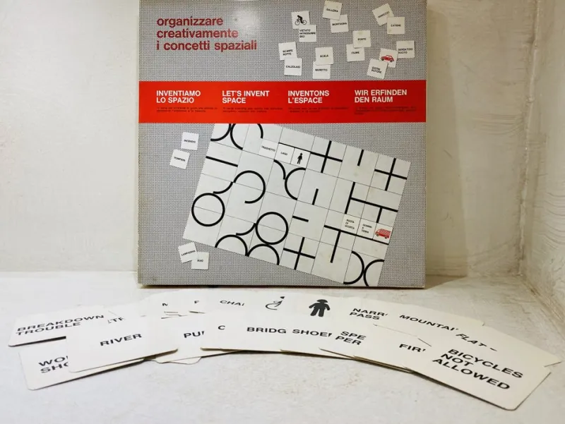 Pamono Visual Game Montessori Let’s Invent the Space by Bruno Munari for Danese Milano, Italy 1975> Mid-Century