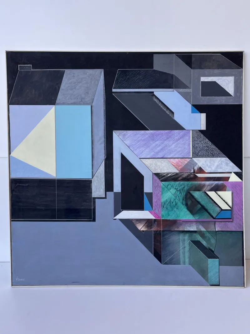 New Pamono Vito Capone, Composition, 1970s, Acrylic on Canvas