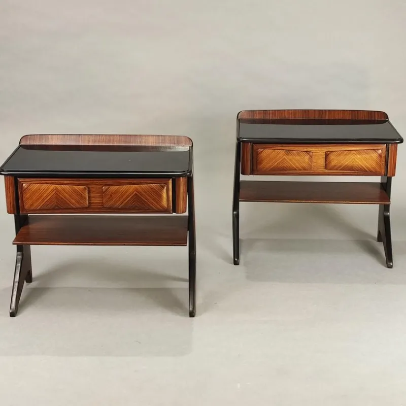 New Pamono Vittorio Dassi Bedside Tables, 1950s, Set of 2