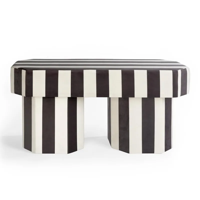 Pamono Viva Stripe Black and White Bench by Houtique> Seating|Benches