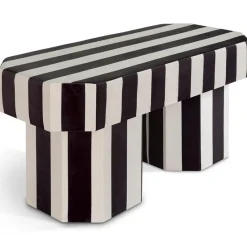 Pamono Viva Stripe Black and White Bench by Houtique><noscript><img width=