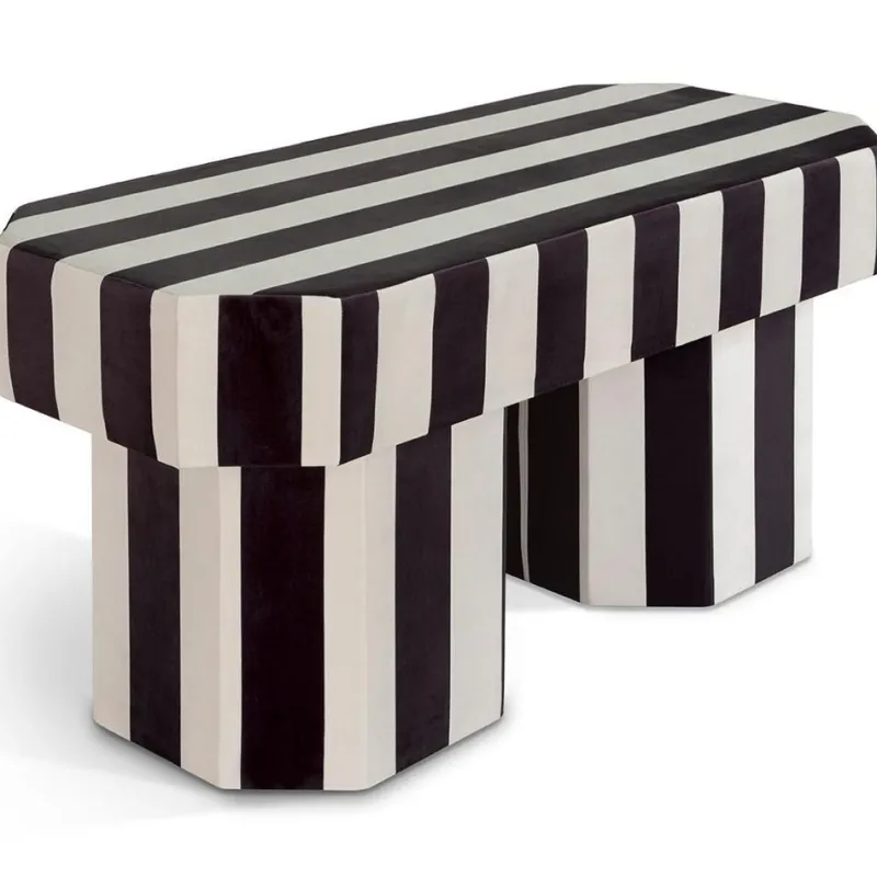 Pamono Viva Stripe Black and White Bench by Houtique> Seating|Benches