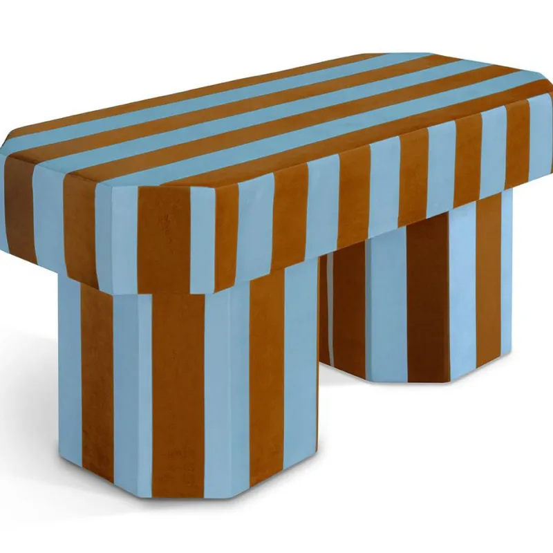Pamono Viva Stripe Blue and Brown Bench by Houtique