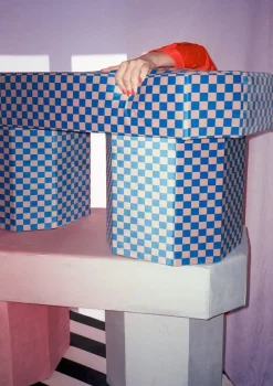Pamono Viva Stripe Blue and Brown Bench by Houtique