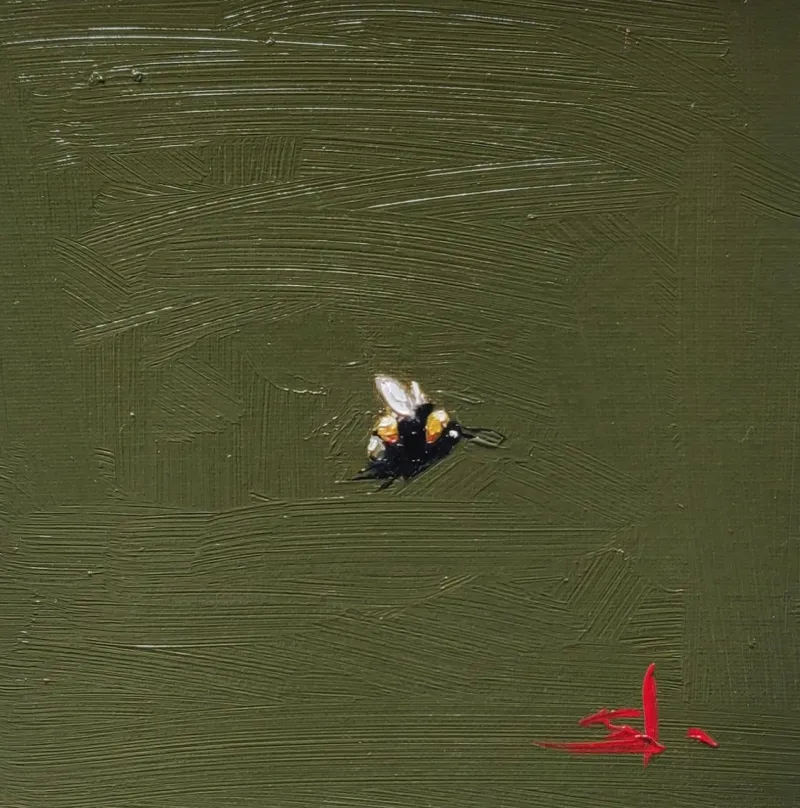 Outlet Pamono Vivek Mandalia, Bumble Bee, Oil on Canvas
