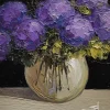 Pamono Vivek Mandalia, Purple Flowers, Oil on Canvas> Impressionist
