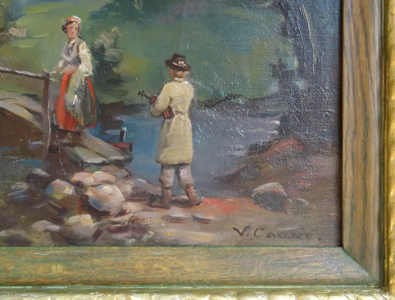 Pamono Voldemars Caune, Folk Story, 1960, Oil on Canvas