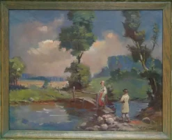 Pamono Voldemars Caune, Folk Story, 1960, Oil on Canvas