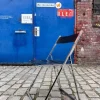 Pamono Vono Folding Chair in Leather and Chrome from Interlübke> Side Chairs & Dining Chairs