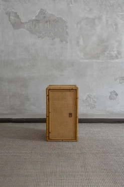 Pamono Wall Cabinet in Rattan and Brass by Dal Vera, 1970s> Shelves & Wall Units