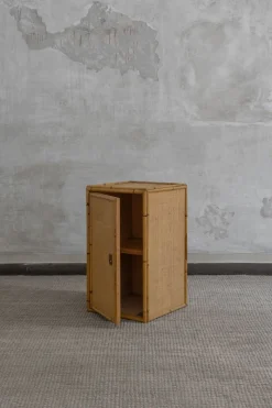 Pamono Wall Cabinet in Rattan and Brass by Dal Vera, 1970s> Shelves & Wall Units