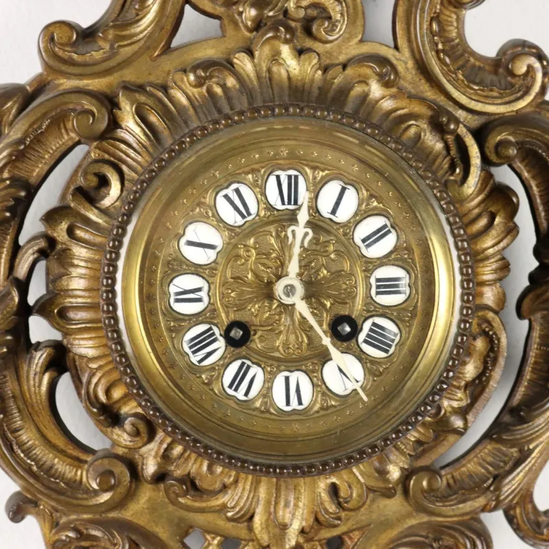 Discount Pamono Wall Clock in Golden Bronze