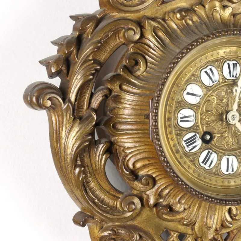 Discount Pamono Wall Clock in Golden Bronze
