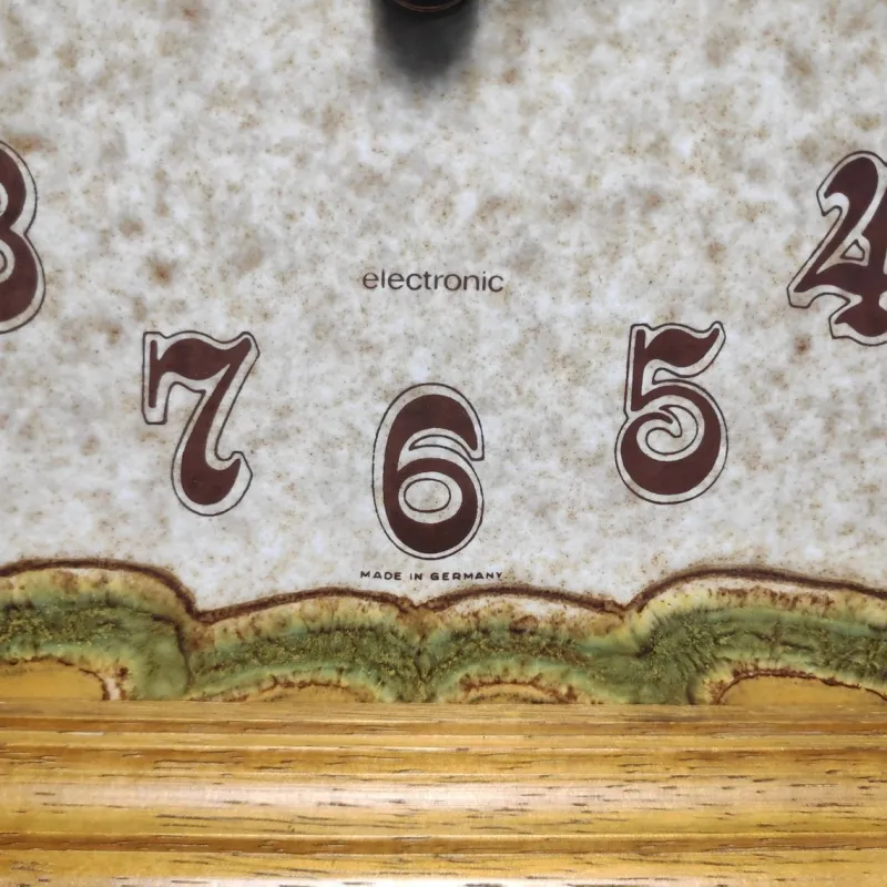 Pamono Wall Clock in Semigres Tile by Junghans, 1960s> Clocks