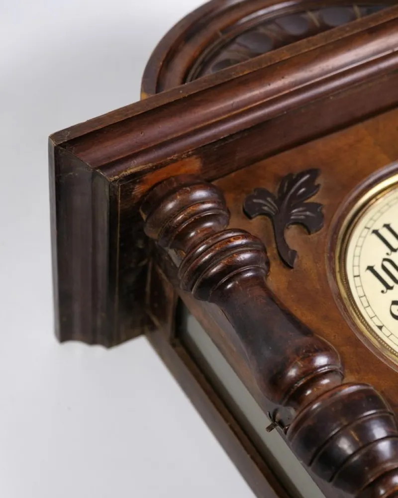 Pamono Wall Clock in Walnut by Junghans,1920s> Clocks