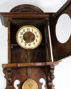 Pamono Wall Clock in Walnut by Junghans,1920s><noscript><img width=