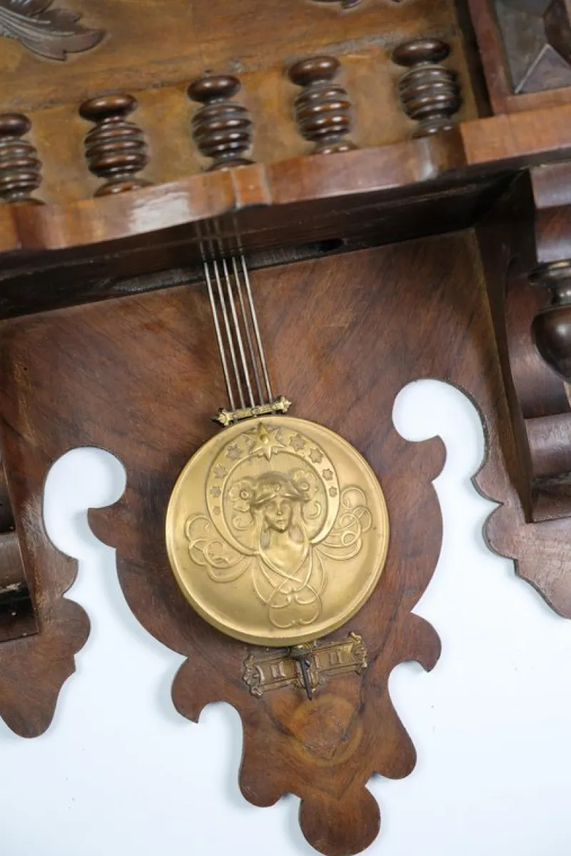 Pamono Wall Clock in Walnut by Junghans,1920s> Clocks