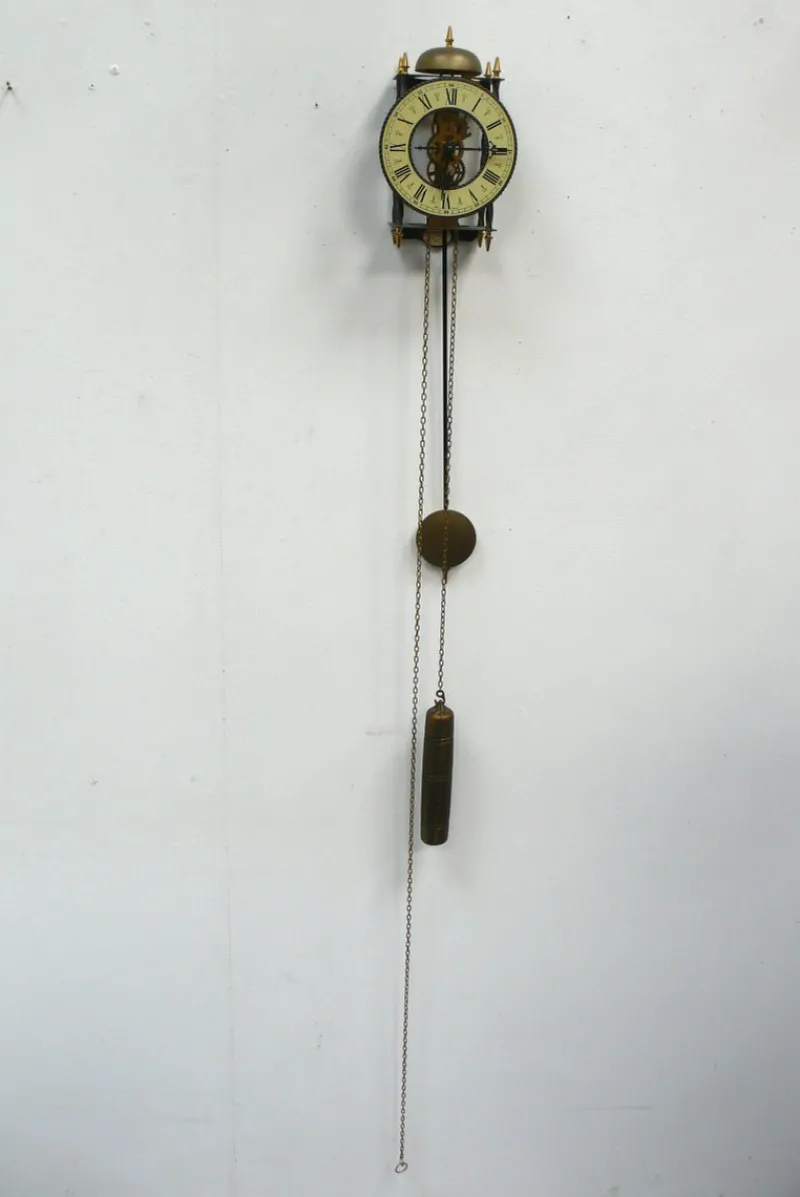 Outlet Pamono Wall Clock Skeleton Pendulum Clock from Hermle, 1960s