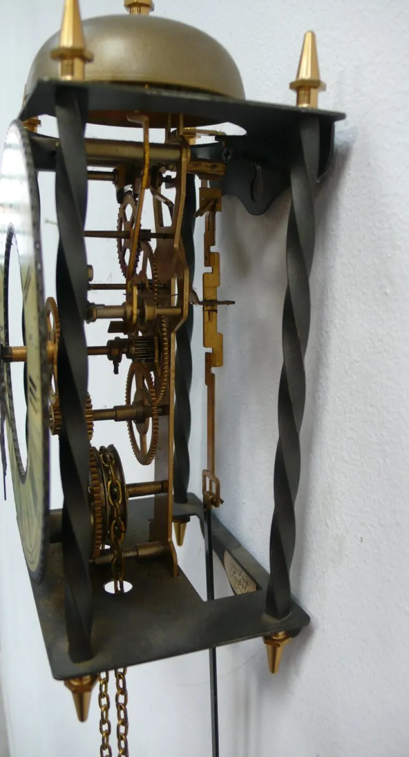 Outlet Pamono Wall Clock Skeleton Pendulum Clock from Hermle, 1960s