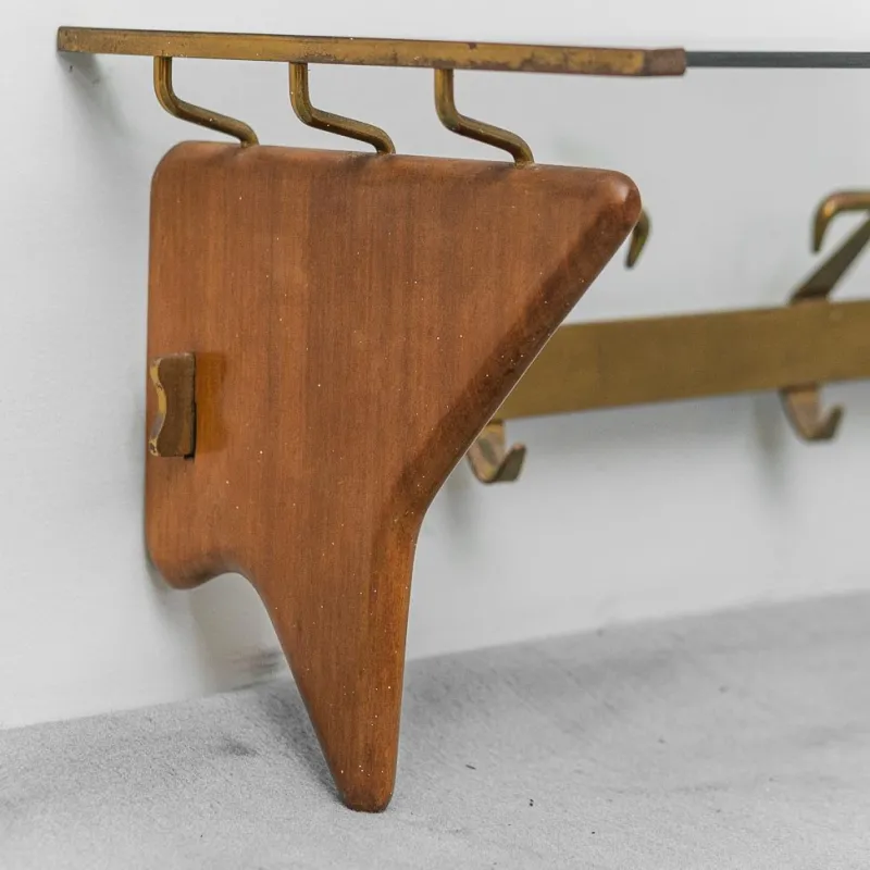 Pamono Wall Coat Rack in the style of Paolo Buffa, 1950s> Racks, Hooks & Valets