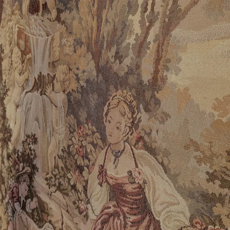 Discount Pamono Wall Coat Rack with Tapestry, 1900s