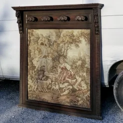 Discount Pamono Wall Coat Rack with Tapestry, 1900s