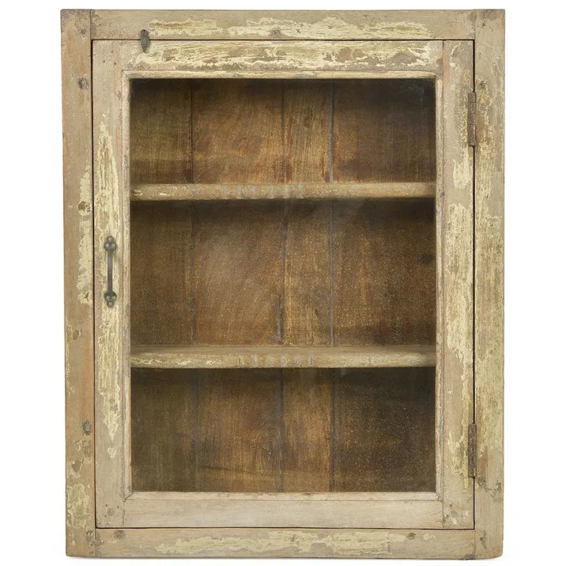 Pamono Wall Display Case in Patinated Wood> Shelves & Wall Units