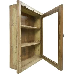 Pamono Wall Display Case in Patinated Wood> Shelves & Wall Units