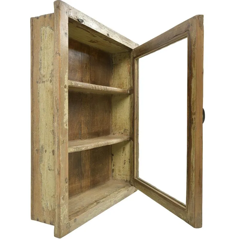 Pamono Wall Display Case in Patinated Wood> Shelves & Wall Units