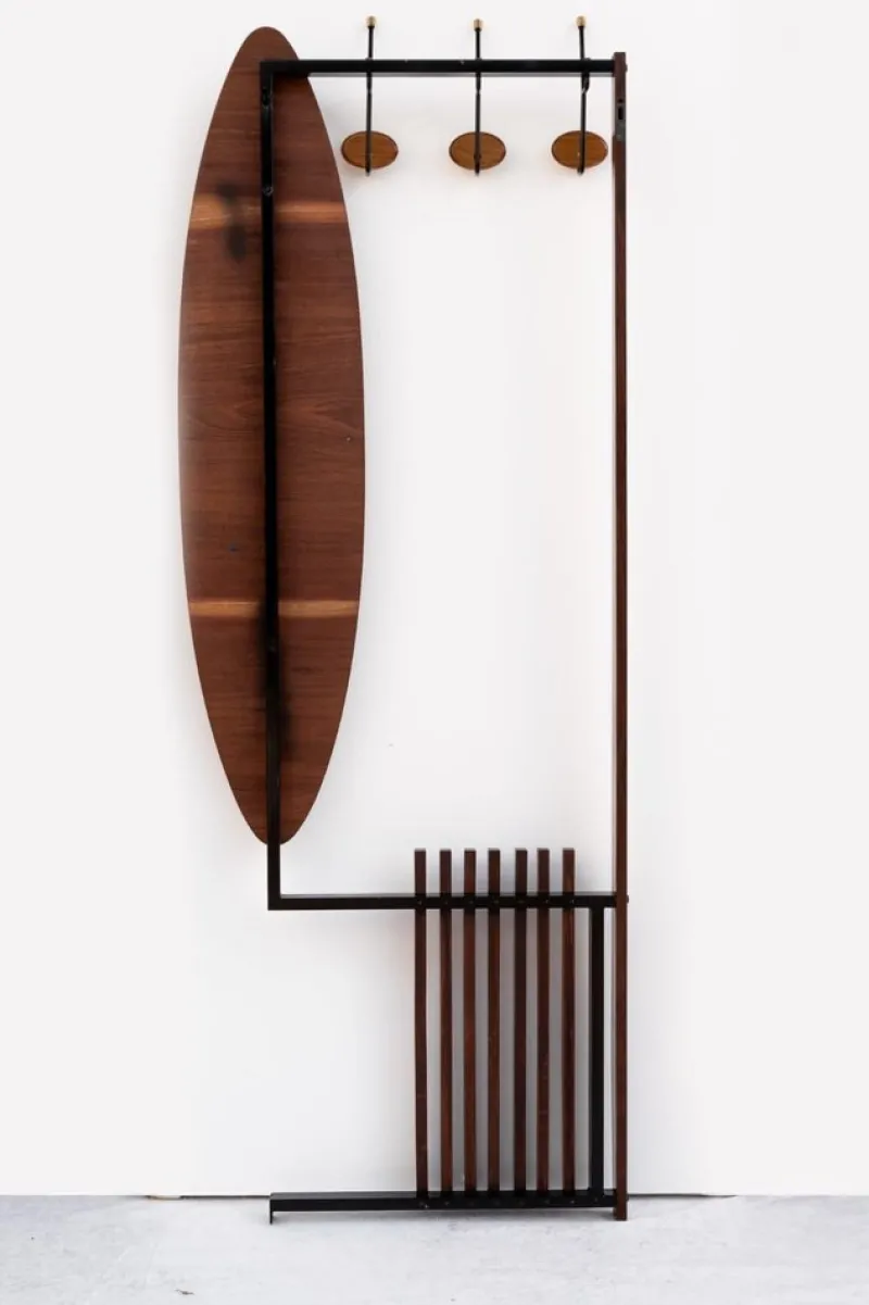 Discount Pamono Wall Hanger with Teak Mirror, 1960s