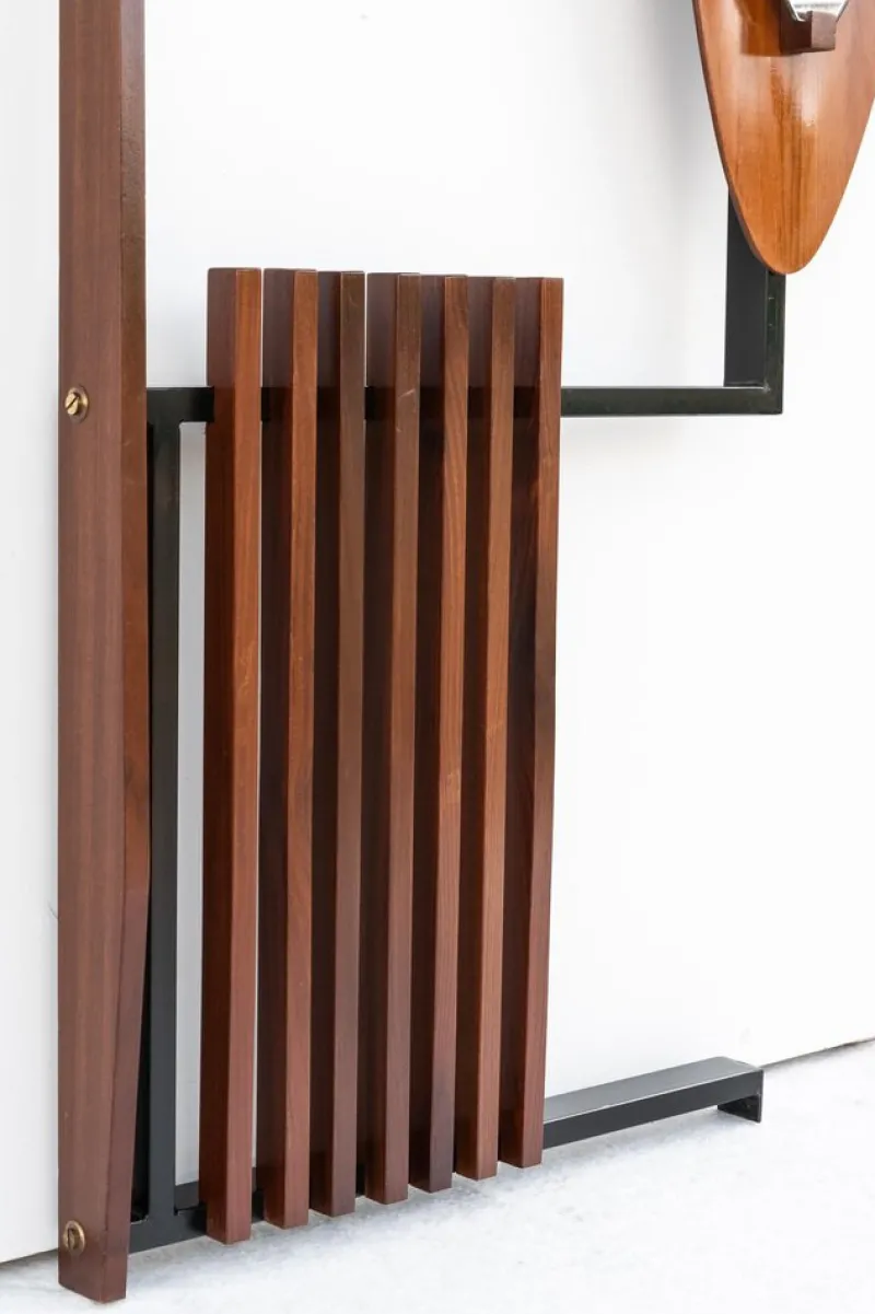 Discount Pamono Wall Hanger with Teak Mirror, 1960s