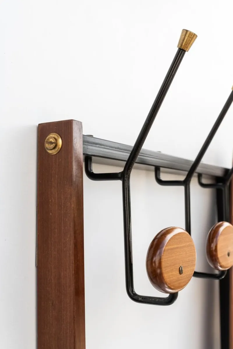 Discount Pamono Wall Hanger with Teak Mirror, 1960s