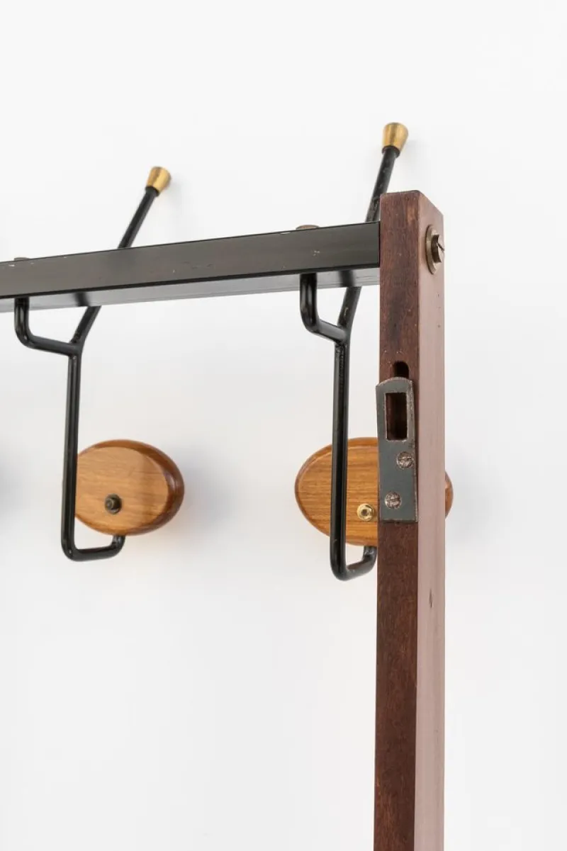 Discount Pamono Wall Hanger with Teak Mirror, 1960s