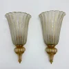 Pamono Wall Lamps Sconce Murano Glass from Barovier & Toso, 1970s, Set of 2> Wall Lights & Sconces