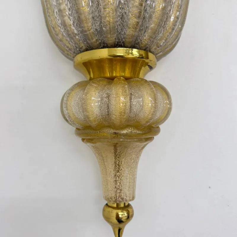 Pamono Wall Lamps Sconce Murano Glass from Barovier & Toso, 1970s, Set of 2> Wall Lights & Sconces