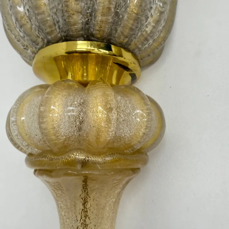 Pamono Wall Lamps Sconce Murano Glass from Barovier & Toso, 1970s, Set of 2> Wall Lights & Sconces