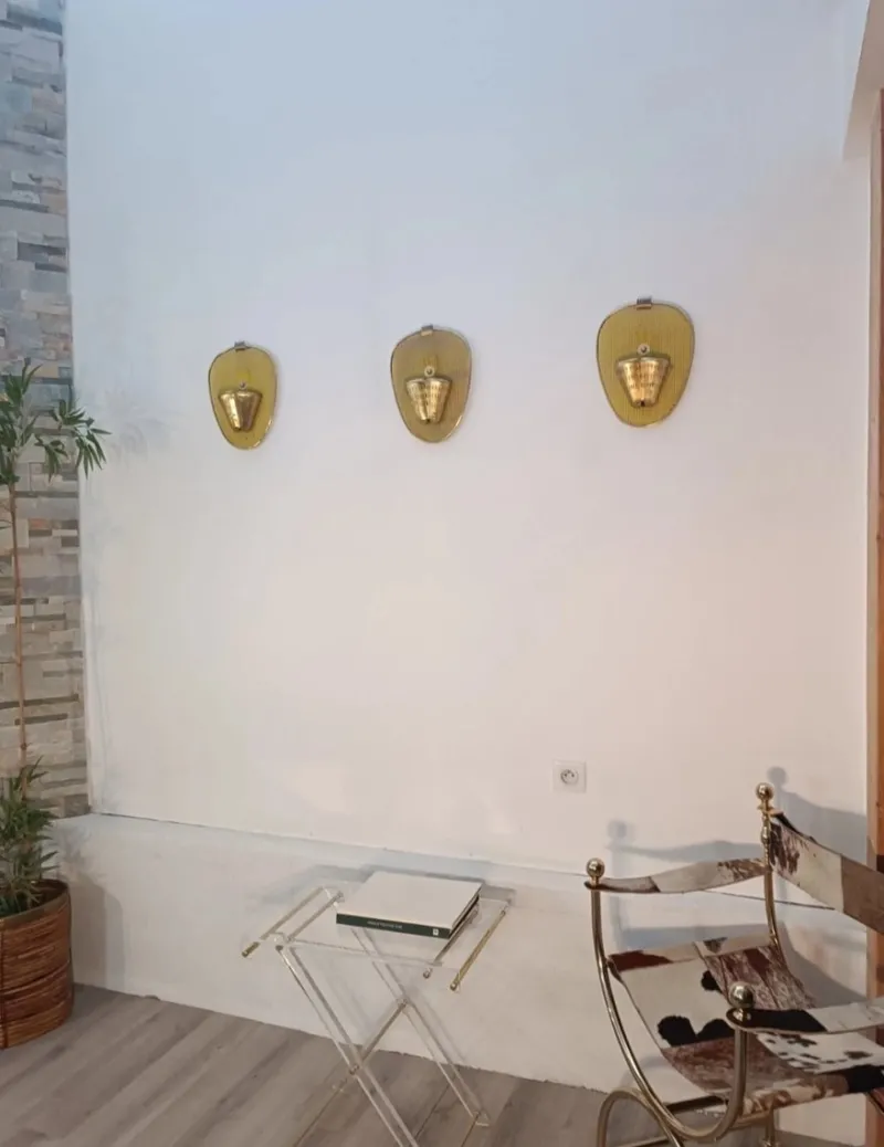 Best Pamono Wall Lights attributed to Mathieu Mategot, 1950s, Set of 3